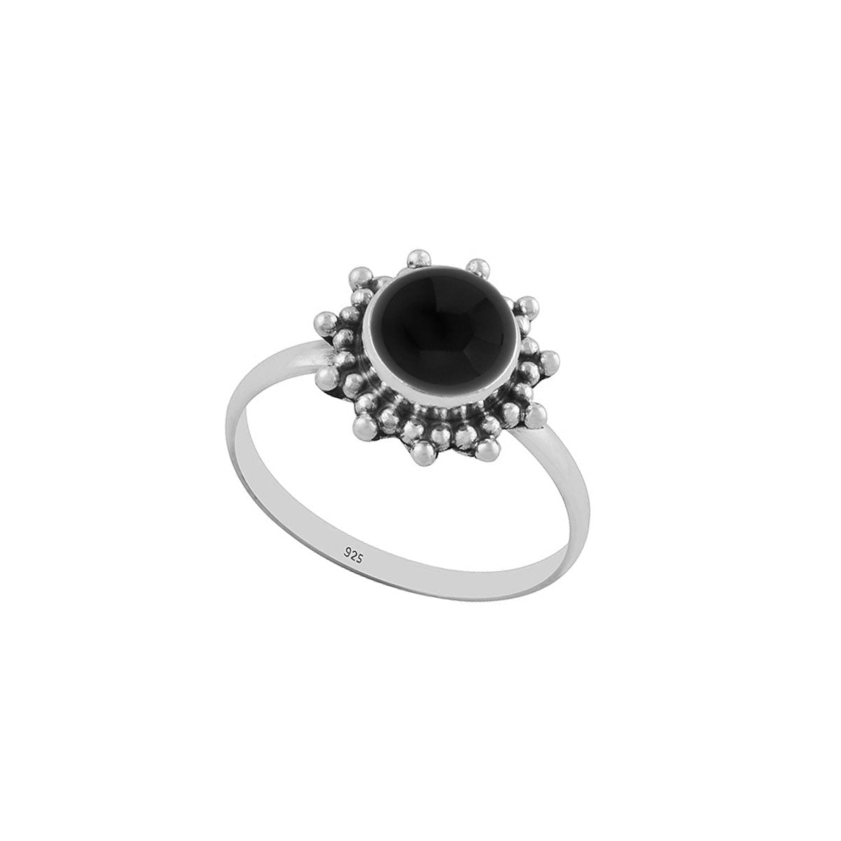 Cemara | Ring 925 zilver met zwarte onyx edelsteen