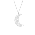 Ketting maan rozet groot | 925 sterling zilver