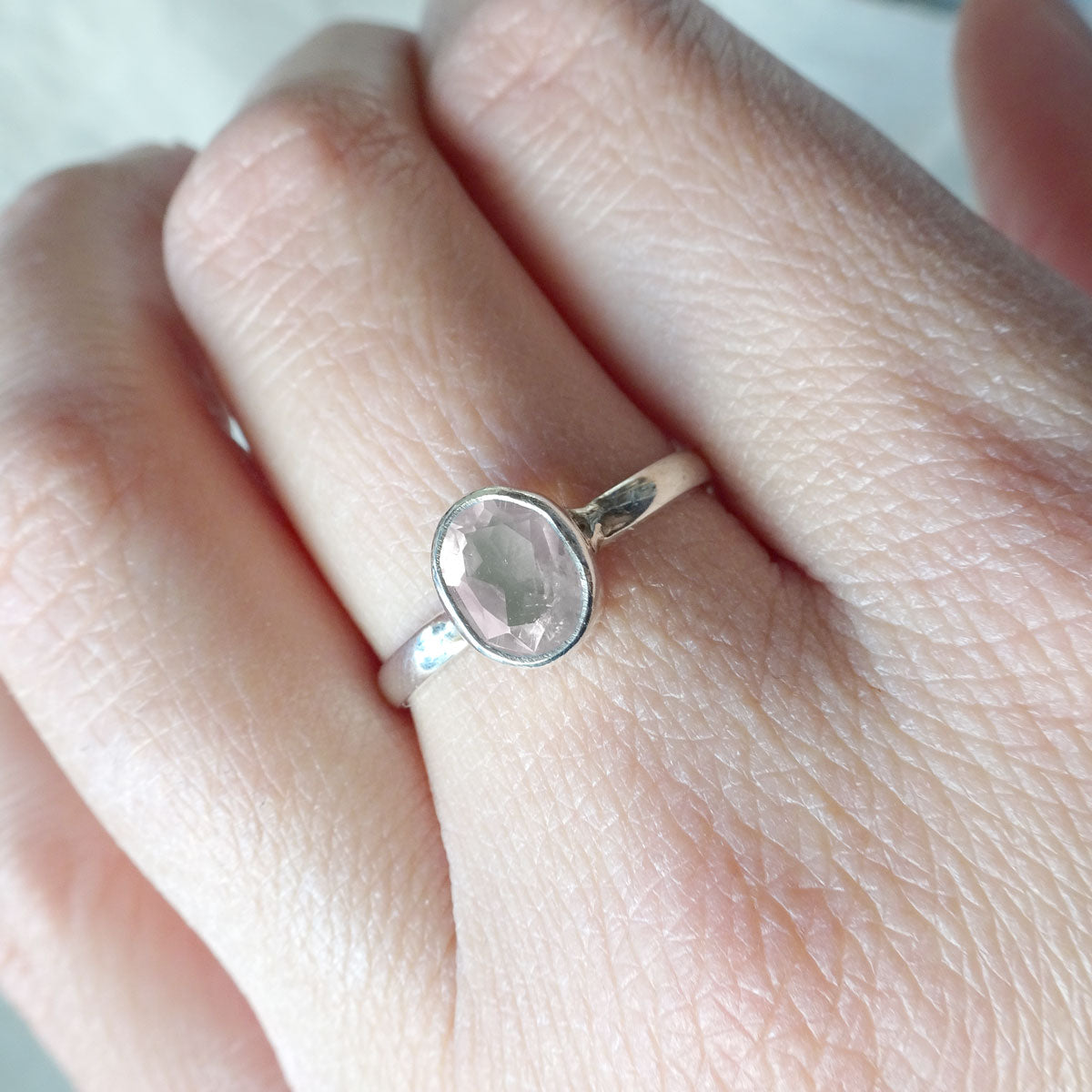Maira | Ring 925 zilver met rozenkwarts