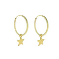 Oorringen golden stars | goldplated 925 zilver | 14 mm