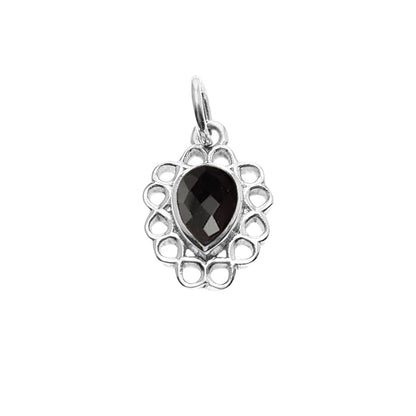 Elodie | Bedel met zwarte onyx edelsteen | 925 sterling zilver