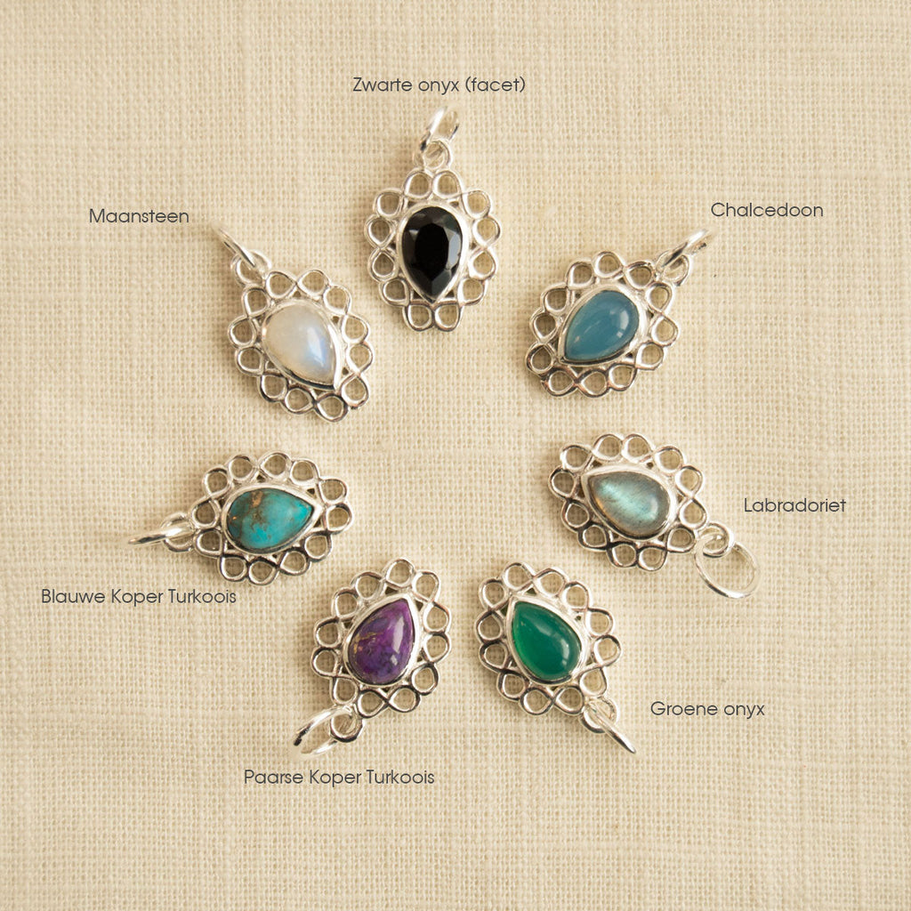 Elodie | Bedel met maansteen edelsteen | 925 sterling zilver