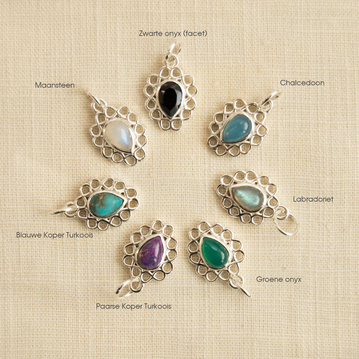Elodie | Bedel met maansteen edelsteen | 925 sterling zilver