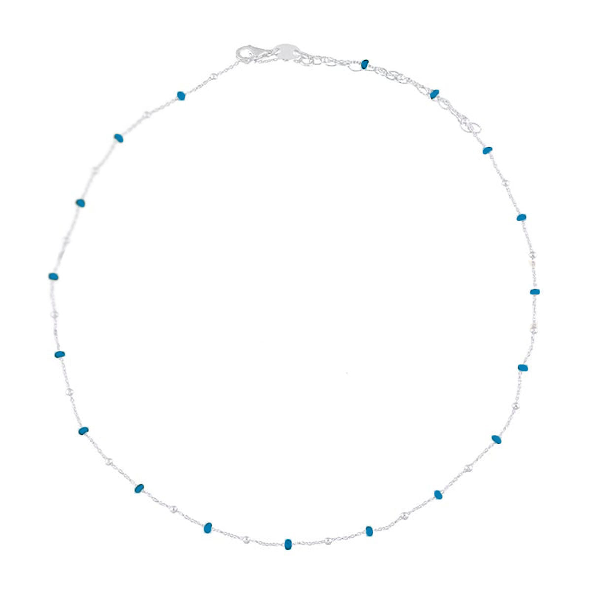 Ketting/choker met bolletjes en emaille | 925 sterling zilver