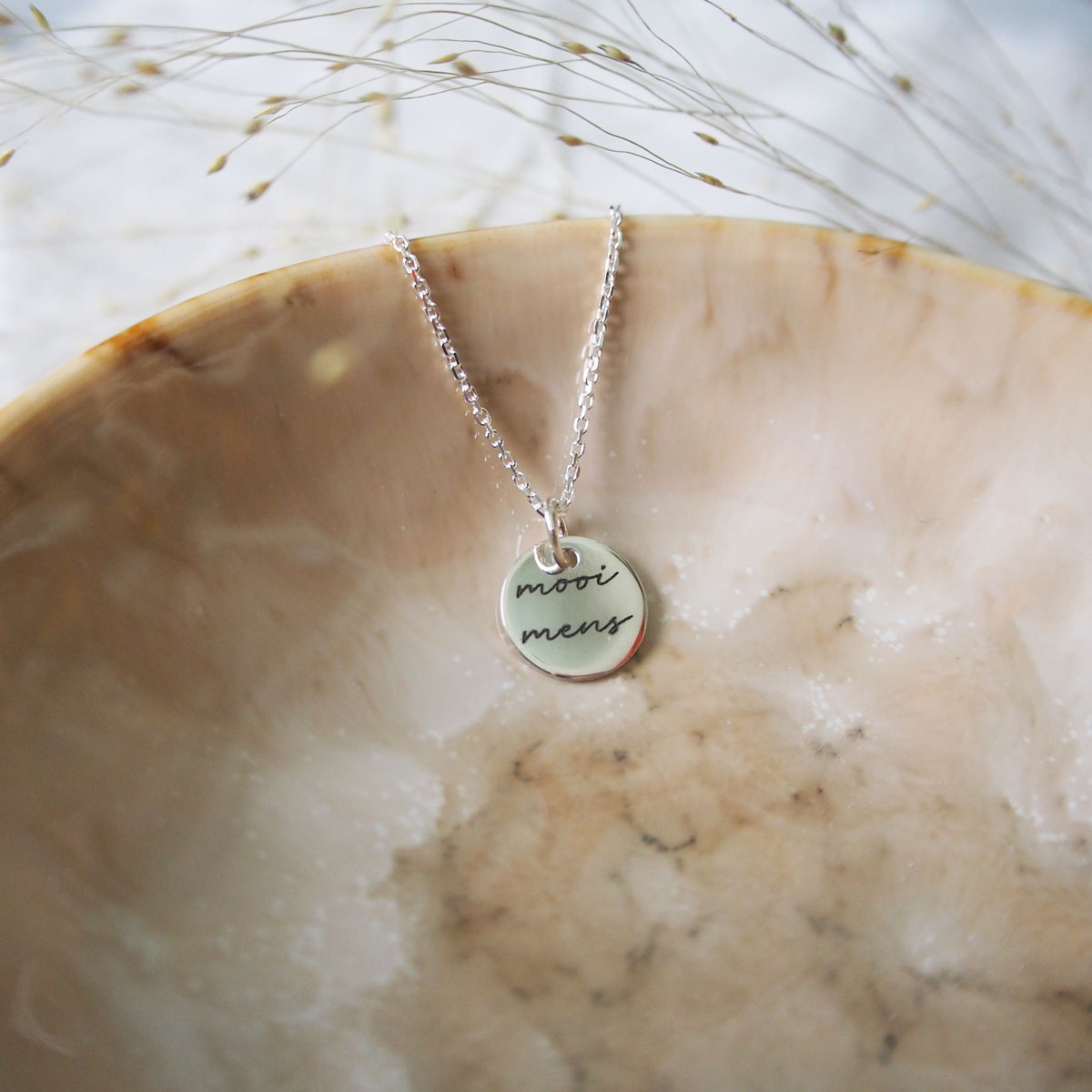 Ketting Quote Mooi Mens | 925 zilver
