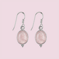 Dhiaa | Oorbellen 925 zilver met rozenkwarts