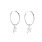 Sterren Oorringen | 925 zilver | 14 mm