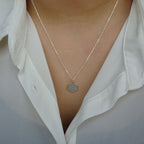 Ketting munt botanisch | 925 sterling zilver | 50 cm