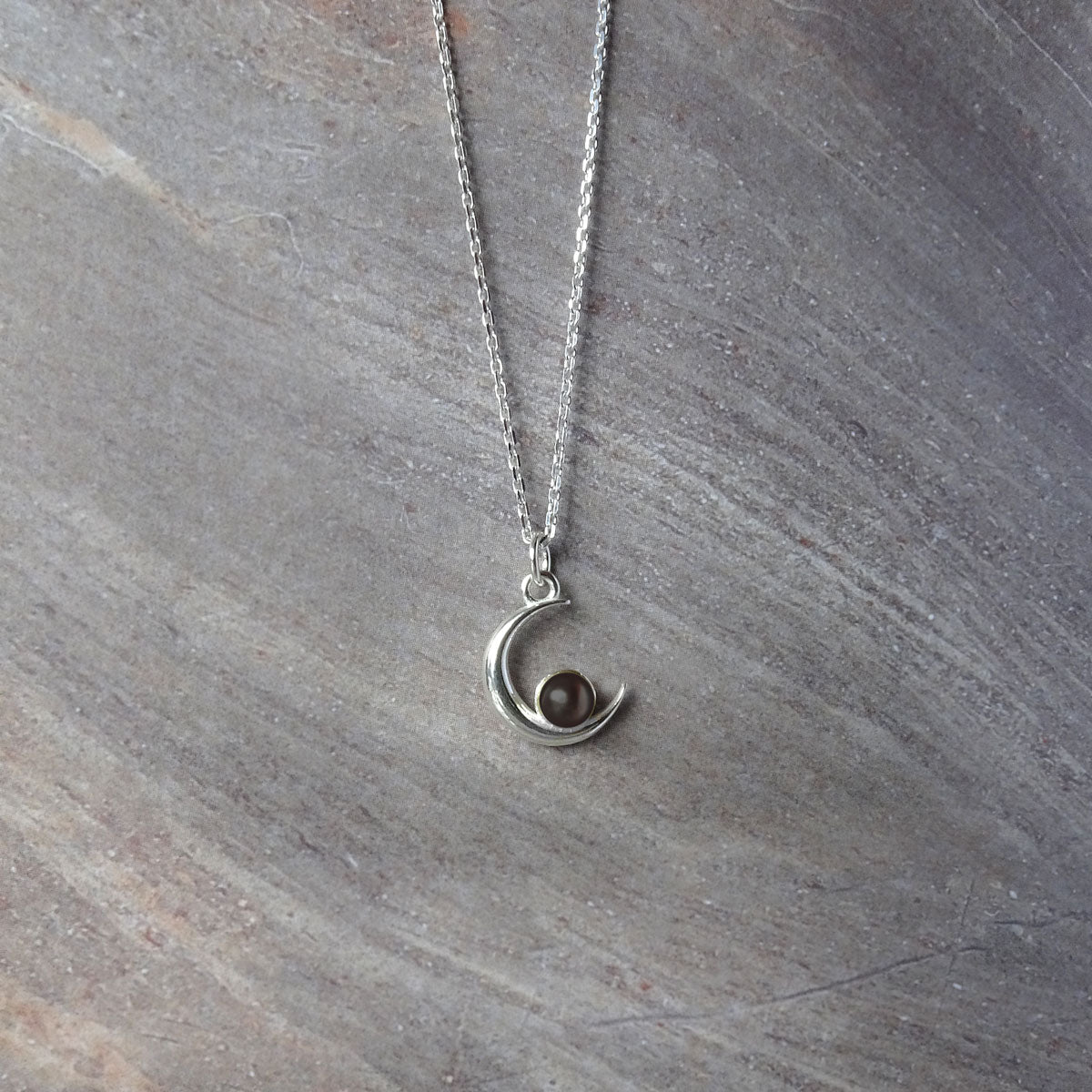 Jewelryz | Set | Ketting Maan met drie hangers preciosa parels | 925 zilver