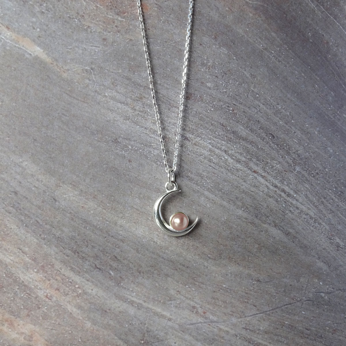 Jewelryz | Set | Ketting Maan met drie hangers preciosa parels | 925 zilver