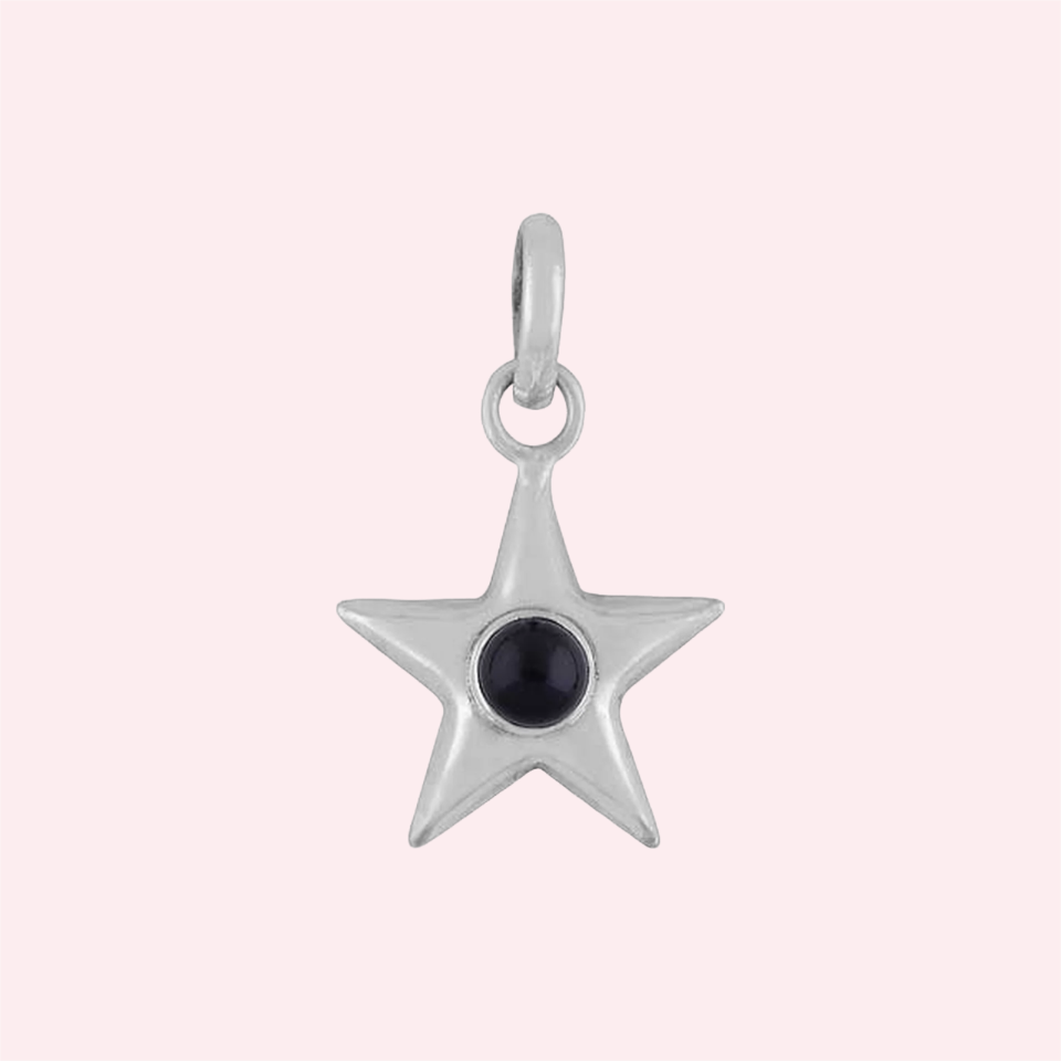 Nisha | Hanger ster met edelsteen | 925 zilver