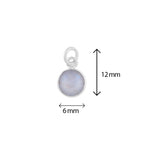 Ceres | Bedel met edelsteen rond 6x12 mm | 925 sterling zilver