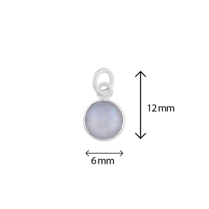 Ceres | Bedel met edelsteen rond 6x12 mm | 925 sterling zilver