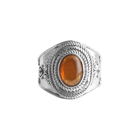 Hina | Ring 925 zilver met hessoniet edelsteen