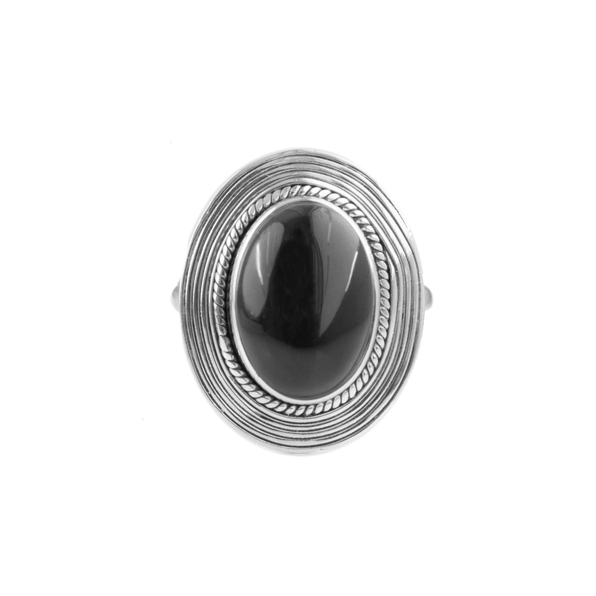 Dhyana | Ring 925 zilver met zwarte onyx edelsteen