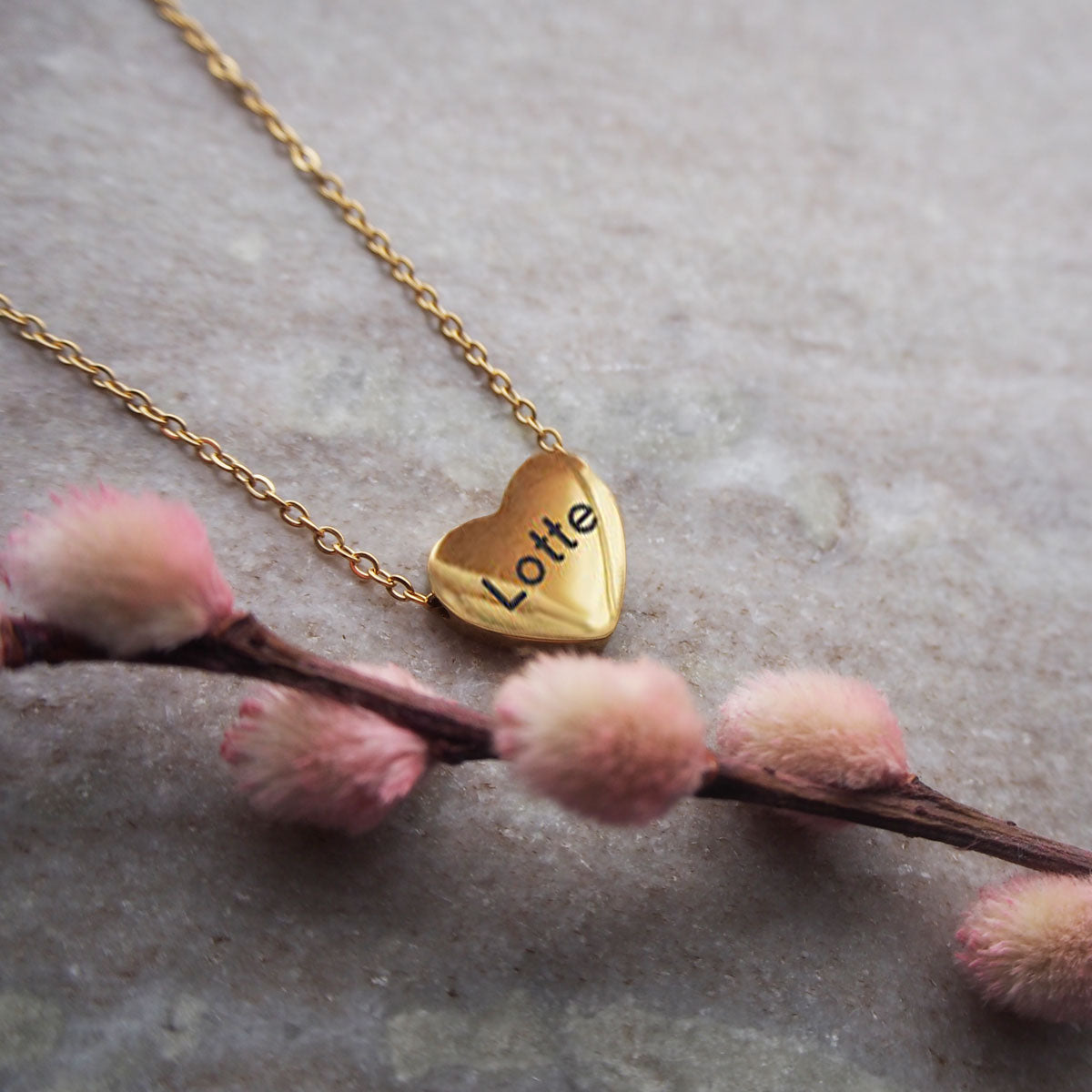 Ketting hartje met tekst stainless steel