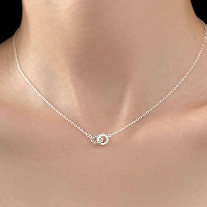 Ketting infinity cirkel met zirkonia | 925 sterling zilver