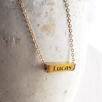 Ketting staaf met tekst Stainless Steel