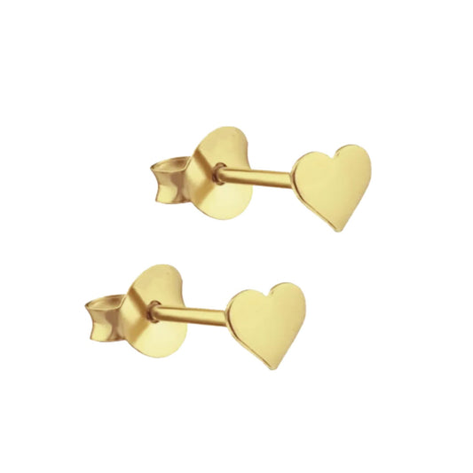 Heart studs | Oorbellen hartjes 24k goldplated 925 zilver | 5 mm