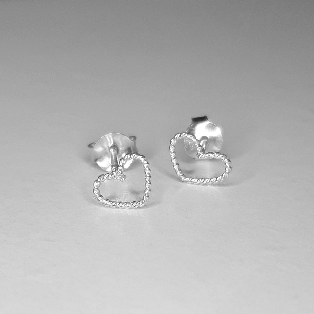 Oorstekers hartjes gedraaid | 925 zilver