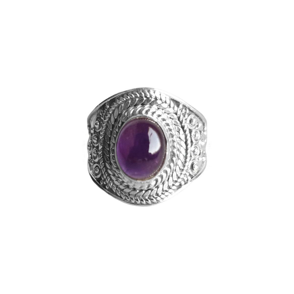 Lunette | Ring 925 zilver met amethist edelsteen