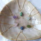 Larsa | Ketting 24K goldplated 925 zilver met ruwe edelsteen