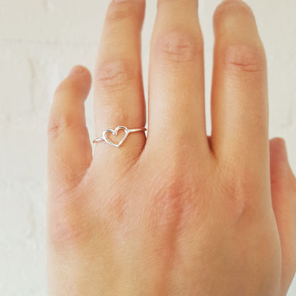 Ring met open hart | 925 sterling zilver