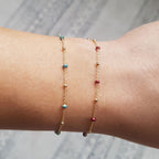 Armband bolletjes met emaille | 925 sterling zilver 18K goldplated | 18 cm
