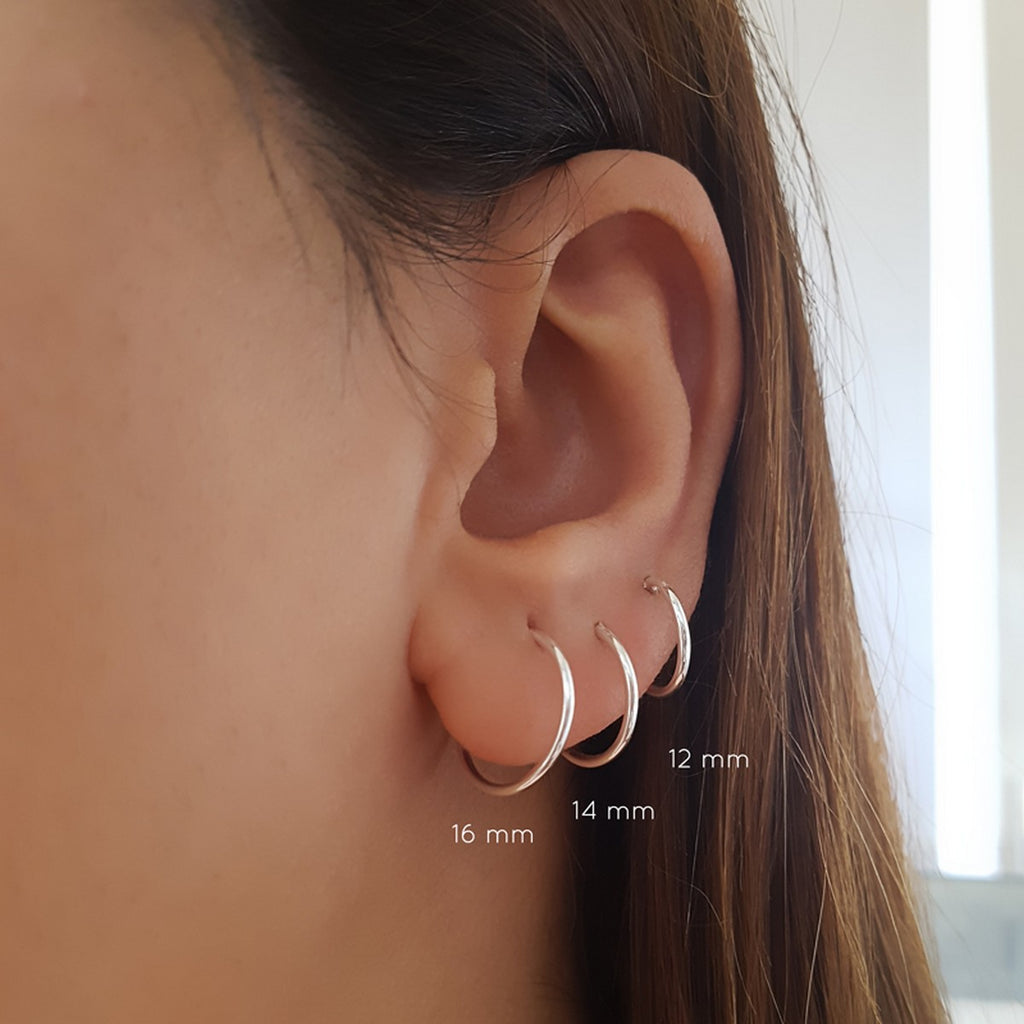 Basic Hoops 12 t/m 20 mm | Egale oorringen | 925 zilver