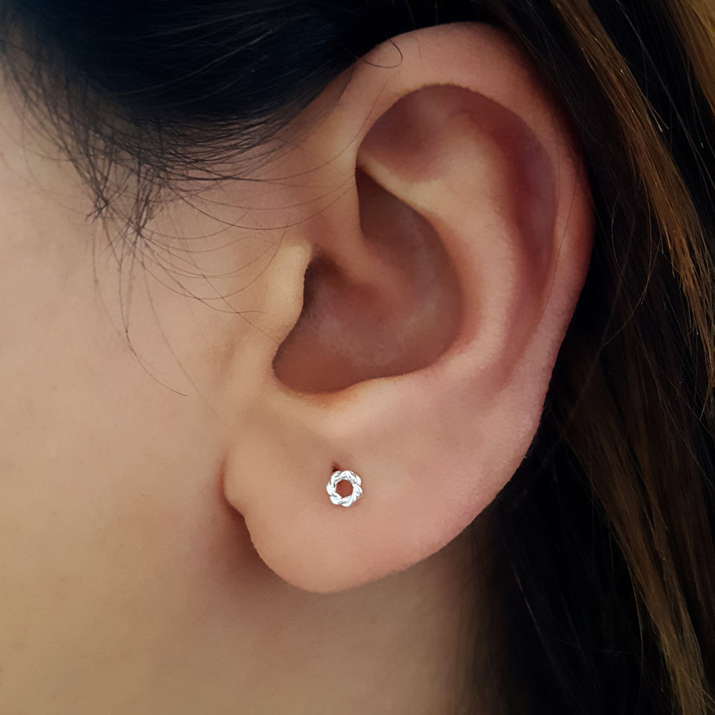 Oorbellen Gevlochten cirkels | Studs 925 sterling zilver