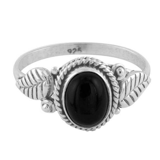Laural | Ring 925 zilver met zwarte onyx