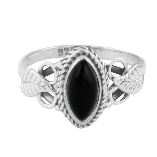 Eadin | Ring 925 zilver met zwarte onyx