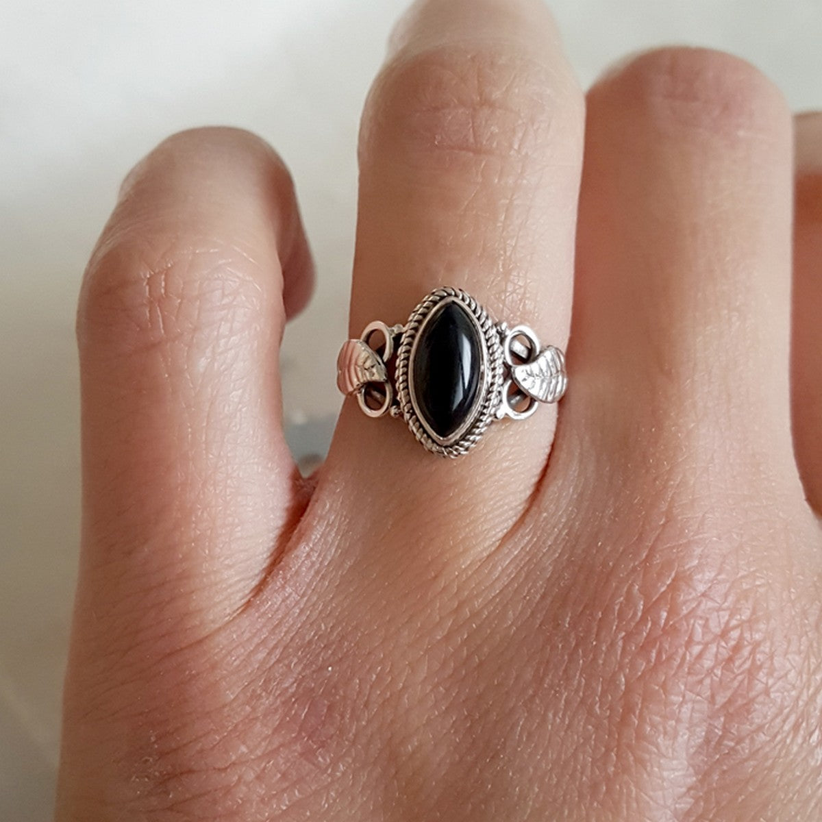 Eadin | Ring 925 zilver met zwarte onyx
