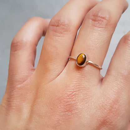 Darla | Ring 925 zilver met edelsteen tijgeroog