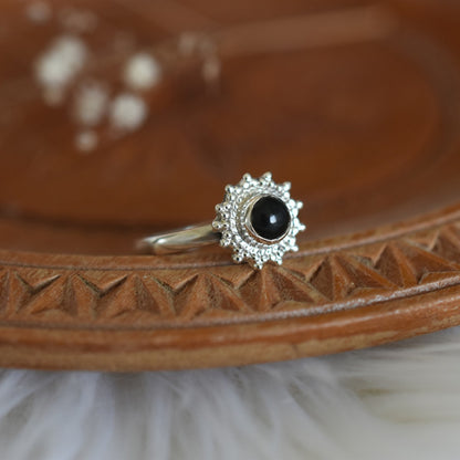 Cyanne | Ring 925 zilver met zwarte onyx