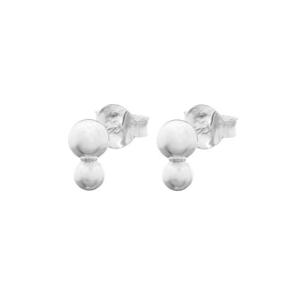 Studs bolletjes duo | Oorbellen 925 sterling zilver