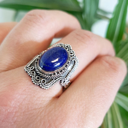 Amrin | Ring 925 zilver met edelsteen lapis lazuli