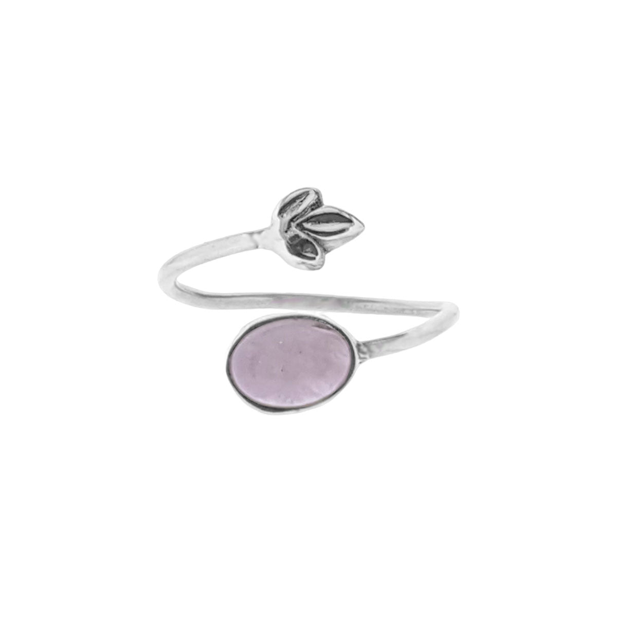 Adya | Ring 925 zilver met rozenkwarts edelsteen