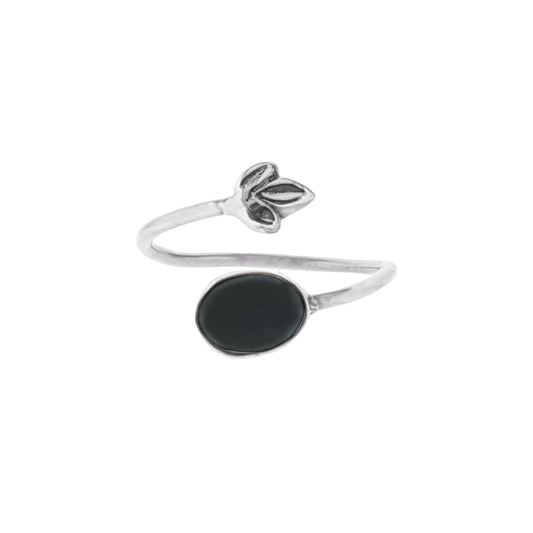 Adya | Ring 925 zilver met zwarte onyx edelsteen