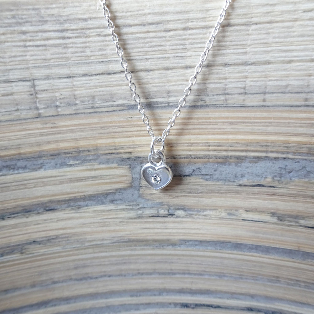 Ketting Mini Hart met Preciosa steentje | 925 zilver