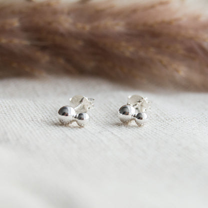 Studs bolletjes duo | Oorbellen 925 sterling zilver