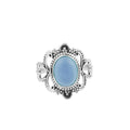 Ceara | Ring 925 zilver met chalcedoon (blauw)