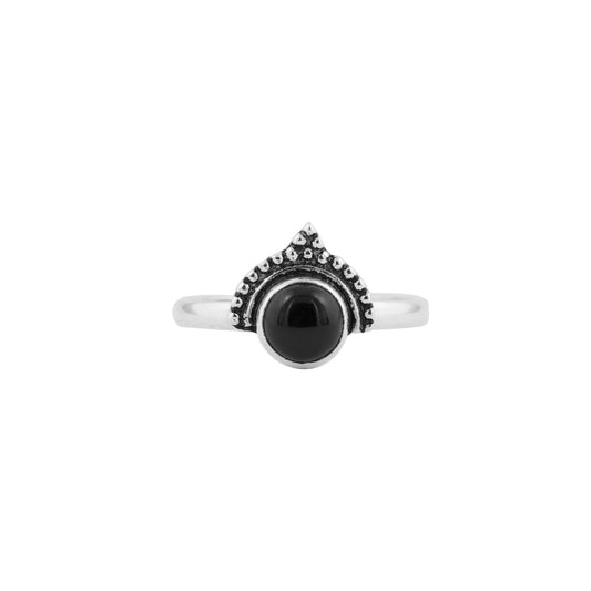 Junia | Ring 925 zilver met edelsteen onyx (zwart)