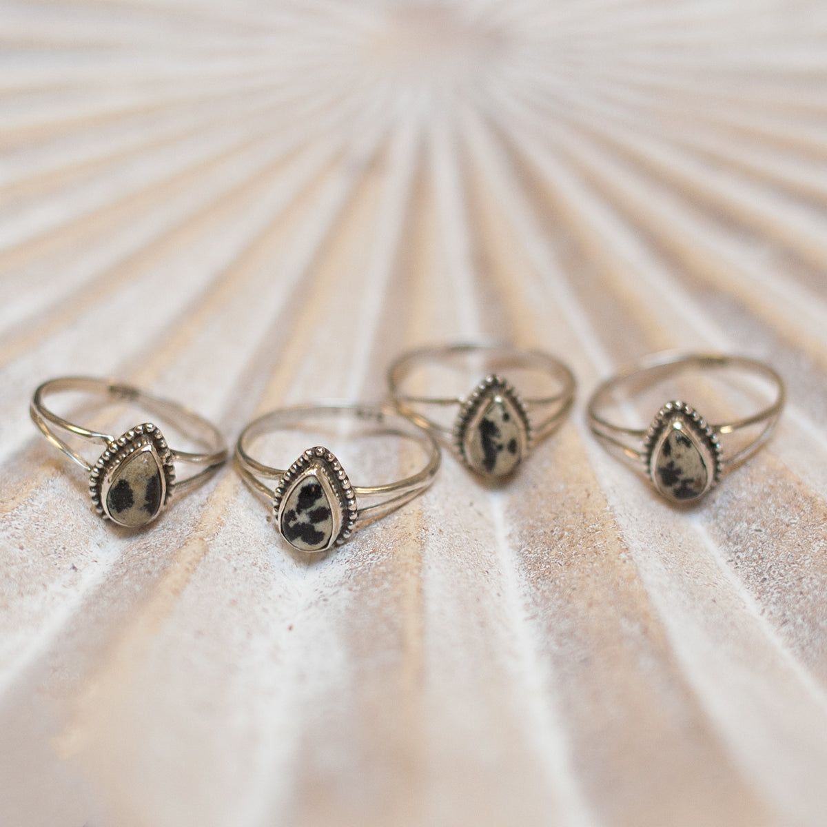 Licia | Ring 925 zilver met dalmatiër jaspis