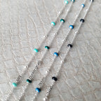 Ketting/choker met bolletjes en emaille | 925 sterling zilver