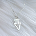 Ketting geometrisch driehoek | 925 zilver